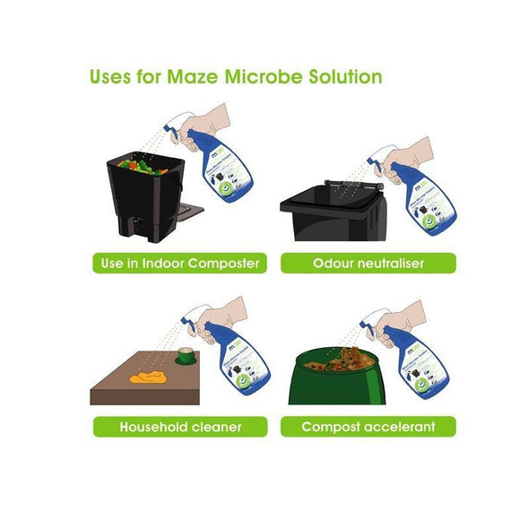 Maze 500ml Bokashi Compost Bin Liquid Spray Additive - Composting Home